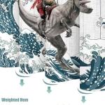 Funny Raccoon Dinosaur Shower Curtain for Kids