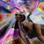 Funny Cat Shower Curtain with Dinosaur Design