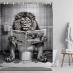 Funny Lion Shower Curtain for a Funky Bathroom