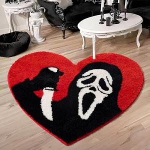 Funny Skull Black and Red Bath Mat 35”x42”