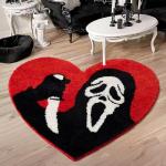 Funny Skull Black and Red Bath Mat 35”x42”