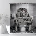 Funny Lion Shower Curtain for a Funky Bathroom