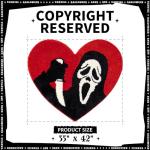 Funny Skull Black and Red Bath Mat 35”x42”