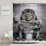 Funny Lion Shower Curtain for a Funky Bathroom