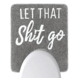 Funny Gray U-Shaped Toilet Rug with Non-Slip Design