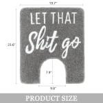 Funny Gray U-Shaped Toilet Rug with Non-Slip Design