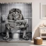Funny Lion Shower Curtain for a Funky Bathroom