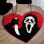 Funny Skull Black and Red Bath Mat 35”x42”