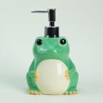 Cute Frog Ceramic Soap Dispenser for Bathroom