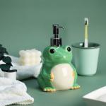 Cute Frog Ceramic Soap Dispenser for Bathroom