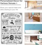Funny Bathroom Rules Vintage Tin Wall Art Sign