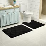 OLANLY Ultra Soft Memory Foam Toilet Rug Set