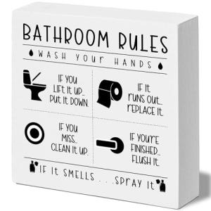 Funny Wooden Bathroom Sign - Rustic Home Decor