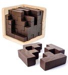 Wooden Brain Teaser Cube Puzzle for All Ages