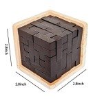 Wooden Brain Teaser Cube Puzzle for All Ages