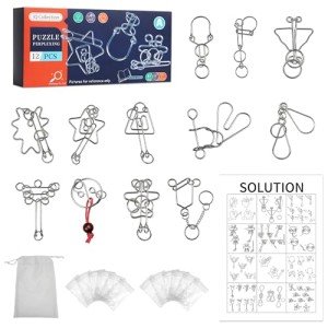 12-Piece Iron Lock Brain Teaser Puzzle Set
