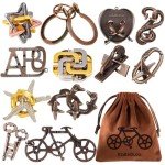 12-Piece Metal Brain Teaser Puzzle Set