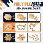 12-Piece Wooden Brain Teaser Puzzle Set