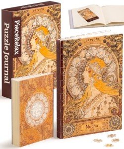 Alphonse Mucha Zodiac Puzzle Journal for Adults