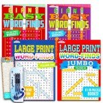 Jumbo Word Search Puzzle Books Set for All Ages