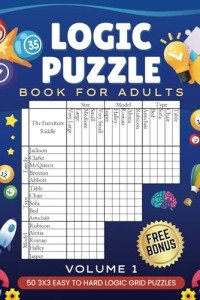 Adult Logic Puzzle Book: 50 Fun Challenges