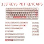 Cute Pink Cat Keycaps for Mechanical Keyboards