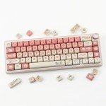 Cute Pink Kawaii Anime Keycaps Set for Mechanical Keyboards