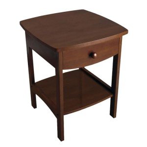 Winsome Brown Wood Curved End Table with Drawer