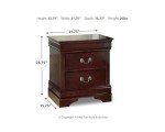 Alisdair Traditional Dark Brown 2 Drawer Nightstand