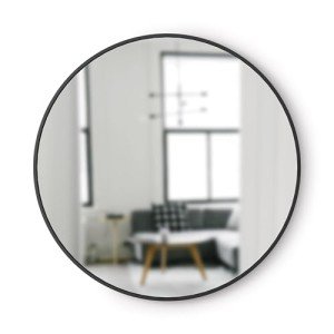 Modern Rubber Frame Wall Mirror - Black