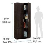 Cinnamon Cherry Storage Cabinet, 71.5" Tall