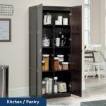 Cinnamon Cherry Storage Cabinet, 71.5" Tall