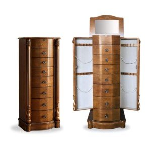 Annette Jewelry Armoire with Mirror and Storage