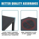 Modern Black Glass Dining Table Set for 4