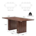 Walnut Modern Farmhouse Dining Table for 6-10