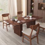 Walnut Modern Farmhouse Dining Table for 6-10