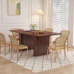 Walnut Modern Farmhouse Dining Table for 6-10