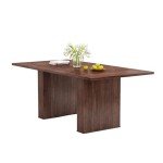 Walnut Modern Farmhouse Dining Table for 6-10
