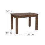 Rustic Brown Solid Wood Dining Table for 4