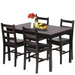 Wooden Dining Table and Chair Set for 4