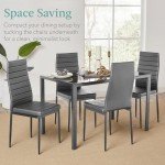 5-Piece Modern Glass Dining Set with Chairs