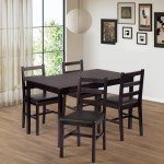 Wooden Dining Table and Chair Set for 4