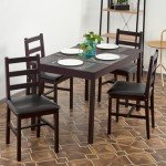 Wooden Dining Table and Chair Set for 4