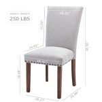 Set of 4 Light Grey Upholstered Dining Chairs