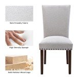 Set of 4 Light Grey Upholstered Dining Chairs