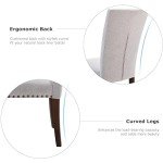 Set of 4 Light Grey Upholstered Dining Chairs