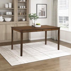 Modern Chestnut Rectangular Dining Table for 4