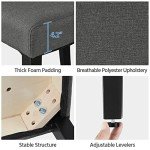 Set of 4 Modern Fabric Dining Chairs - Dark Grey