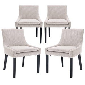 Modern Upholstered Dining Chair Set of 4 - Beige