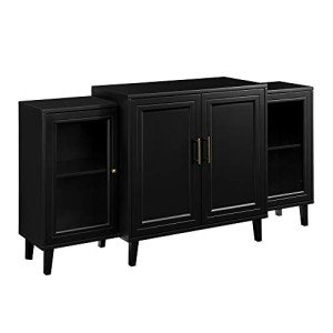 Modern 4-Door Black Sideboard Buffet Stand